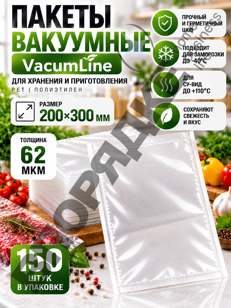 Пакет вакуумный VacumLine PET 200х300мм 62мкм 1шт