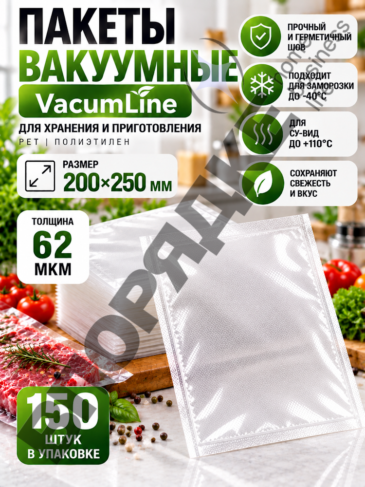 Пакет вакуумный VacumLine PET 200х250мм 62мкм 1шт